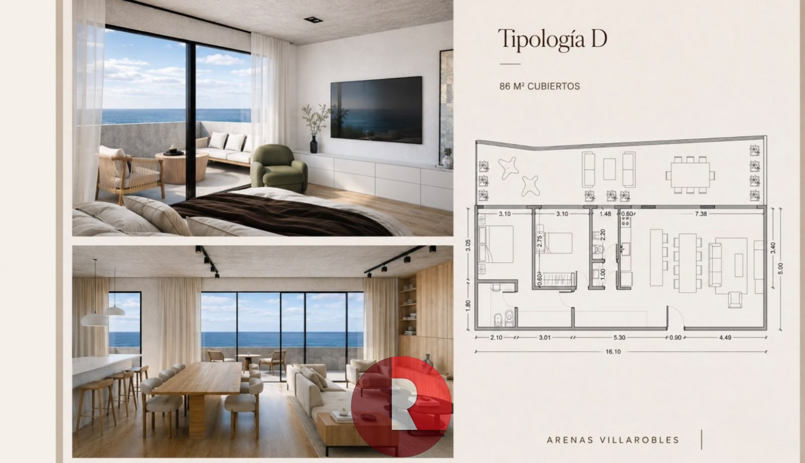 DEPTO 4 AMBIENTES ARENAS VILLAROBLES MODULO SUMMER (UF 302)